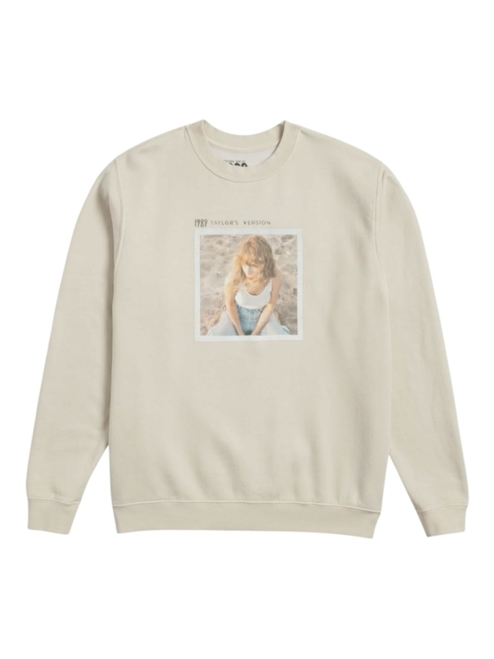 Taylor Swift 1989 Taylor's Version Beige Crewneck Graphic Sweatshirt Size Medium